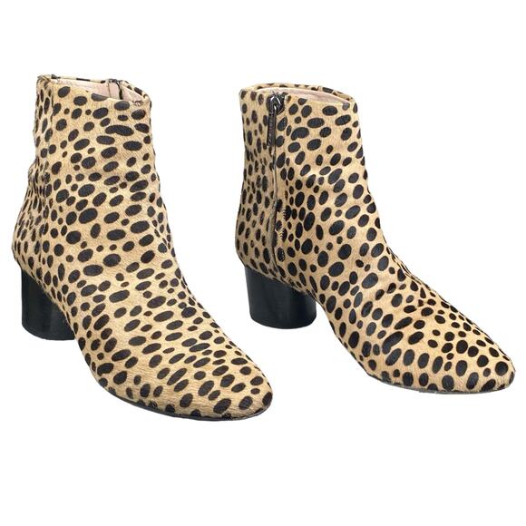 Cavellini Women’s Calf Hair Leopard Print Ankle Boot Size 38 US 7.5 - Picture 5 of 12